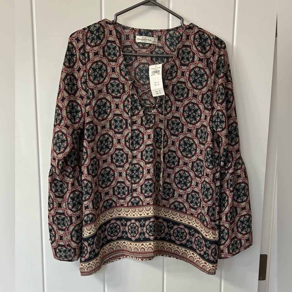 Patterned Boho Blouse NWT